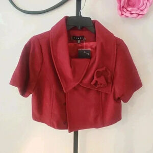DIMRI NWT Red Cropped Wool Jacket